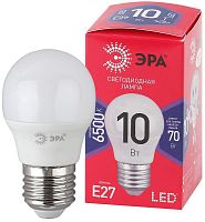 Лампа светодиодная ECO LED P45-10W-865-E27 R (диод шар 10Вт холодн. E27) (10/100/3600) | Код. Б0045355 | ЭРА